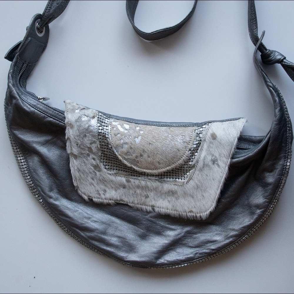 Treesje Silver Satchel Bag